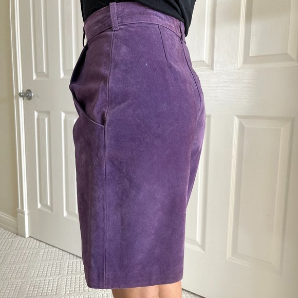 Fashion Spring Cute Vintage Purple Suede Shorts - Picture 3 of 9